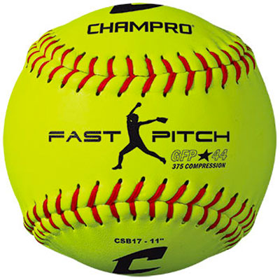 11" SOFTBALL YELLOW SYN/LEATHER .44